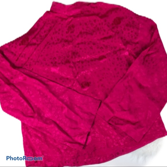 TopShop mock neck Asian inspired bell sleeve top 2 - Picture 7 of 8